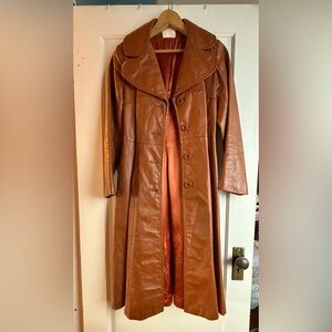 Vintage Tan Leather Coat